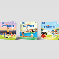 Complete Little Athletes Set — Cricket, Football + Badminton