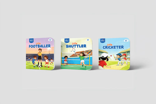 Complete Little Athletes Set — Cricket, Football + Badminton