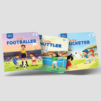 Complete Little Athletes Set — Cricket, Football + Badminton
