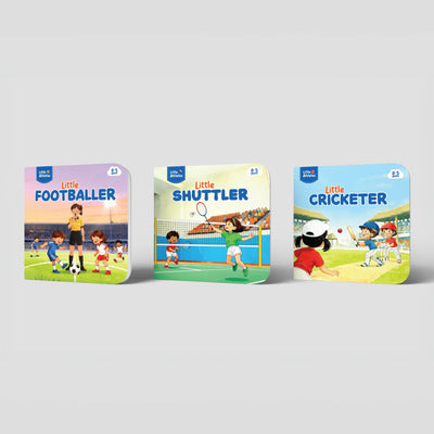 Complete Little Athletes Set — Cricket, Football + Badminton